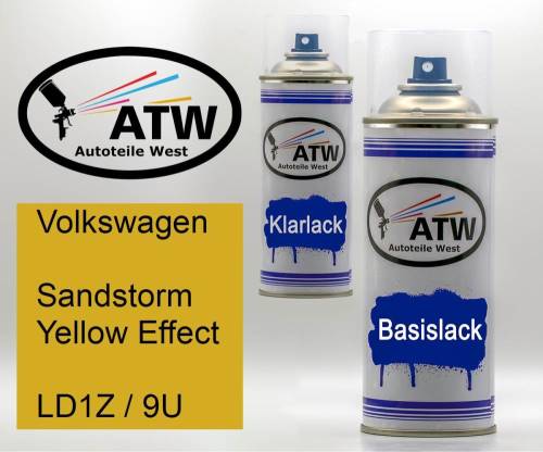 Volkswagen, Sandstorm Yellow Effect, LD1Z / 9U: 400ml Sprühdose + 400ml Klarlack - Set, von ATW Autoteile West.